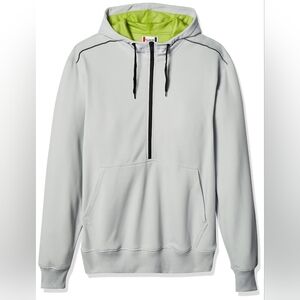 Cutter & Buck Clique Men's Archery Golf  Sports Half-Zip Hoodie Gray Green XS